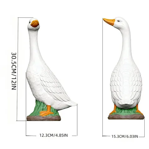 Realistic Plastic Goose Figurine Outdoor Garden Decoration Animal Statue For Porch Yard Lawn Ornament White Home Decor