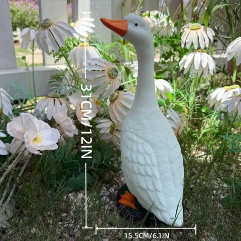 Realistic Plastic Goose Figurine Outdoor Garden Decoration Animal Statue For Porch Yard Lawn Ornament White Home Decor