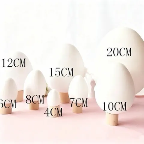 Easter DIY Painting Eggs White Blank Simulation Plastic Eggs For Kids Kindergarten Graffiti Handicraft Festival Decoration