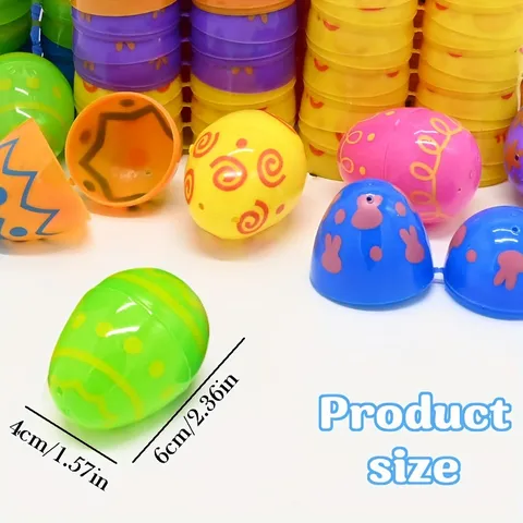 Multicolor Plastic Easter Eggs Fillable Painted Decorative Eggs For Candy Toys Easter Party Favor Gift