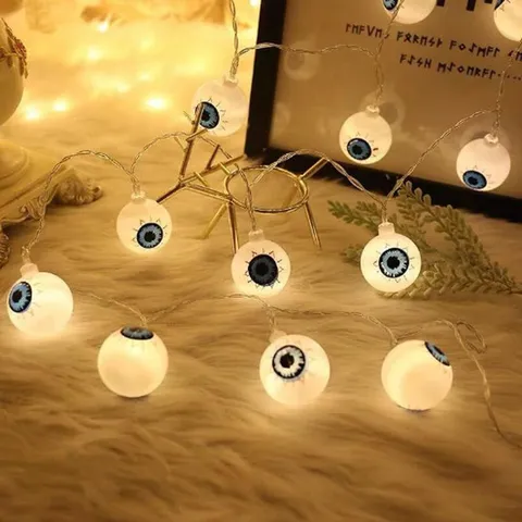 Halloween LED String Lights Skull Bat Ghost Shape Battery Operated Festival Party Atmosphere Decorative Lamp Indoor Home Decor