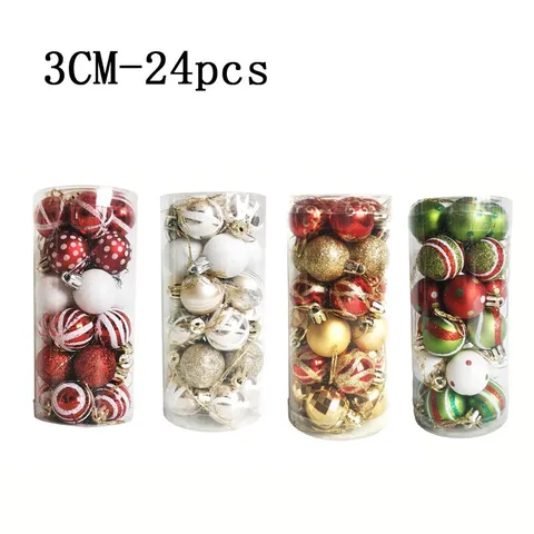 Plastic Christmas Ball Ornaments Electroplated Painted Ornaments For Christmas Tree Hanging Decoration Holiday Party Decor