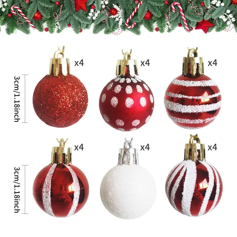 Plastic Christmas Ball Ornaments Electroplated Painted Ornaments For Christmas Tree Hanging Decoration Holiday Party Decor