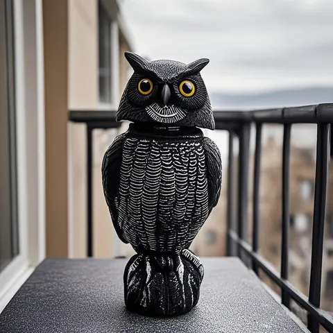 Realistisch Bionisch Uil Vogelverschrikker Roterende Kop Plastic Uil Ongediertebestrijding Tuin Balkon Decoratie