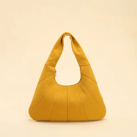Vintage Quilted Crescent Shoulder Bag For Women Large Capacity Tote Underarm Bag Texture Faux Leather Stitching Texture Bag