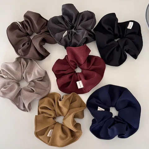 Coletero de Tela Grande Estilo Coreano Lazo de Pelo Elástico Hecho a Mano Minimalista Color Sólido Banda de Pelo De Gran Tamaño Para Mujeres Accesorios De Pelo