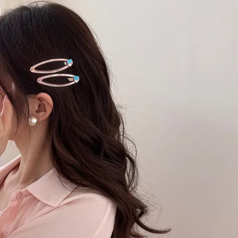 Pinza para el Pelo BB de Estilo Coreano con Diamantes de Imitación y Perla Artificial Horquilla Lateral Versátil para Mujer