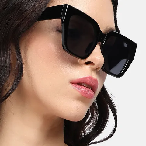 Gafas de Sol Cuadradas de Moda Para Mujeres Minimalista Occidental Marco Grande Geométrico Grueso Protección UV400 Gafas de Sol de Lujo Viaje Fiesta Gafas Diarias