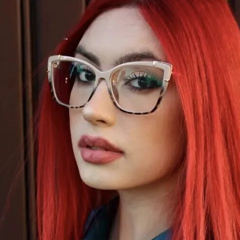 Lunettes Carrées Rétro Anti Lumière Bleue Monture Plastique Métal Lunettes Transparentes Tendance Femme Monture Optique Ordinateur
