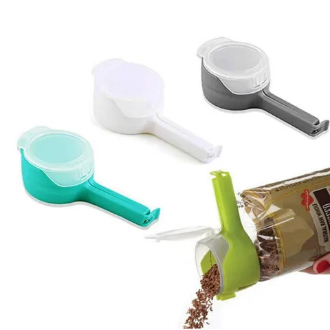 Multi-Function Food Sealing Clip With Discharge Nozzle Plastic Bag Sealer Moisture Proof Fresh-keeping Clamp For Kitchen Storage