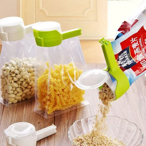 Multi-Function Food Sealing Clip With Discharge Nozzle Plastic Bag Sealer Moisture Proof Fresh-keeping Clamp For Kitchen Storage