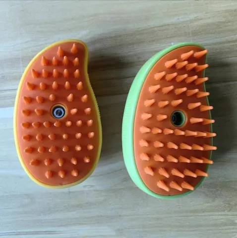 Electric Pet Spray Massage Comb Mango Shaped Dog Cat Deshedding Brush USB Rechargeable Grooming Tool For Hair Removal