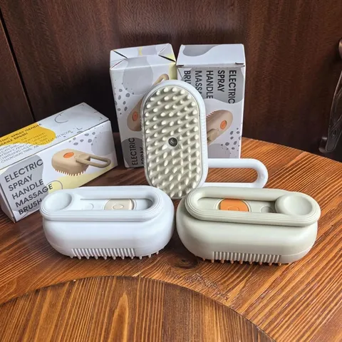 Electric Pet Spray Massage Brush Rechargeable Cat Dog Grooming Comb With One-Button Steam Function For Hair Removal Cleaning