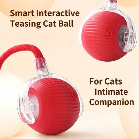 Smart Interactive Pet Ball Toy For Dogs Cats Automatic Moving Jumping Toy With LED Lights Durable Silicone Teasing Ball
