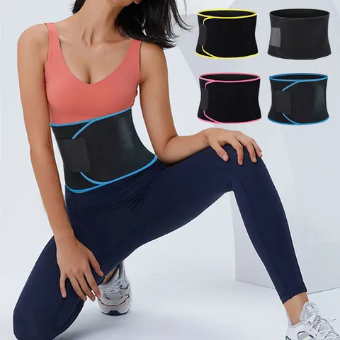 Women Sport Waist Trimmer Belt Sweat Sauna Abdominal Belt Compression Lumbar Support Waist Trainer For Fitness Yoga