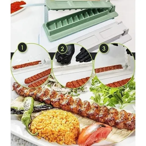 Manual Quick Kebab Maker Skewers Meat Mold Press Portable Plastic BBQ Grill Tools For Outdoor Camping Kitchen Accessories
