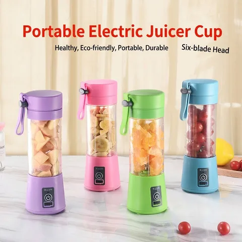 Φορητός Ηλεκτρικός Αποχυμωτής Mini Blender για Smoothies Χυμούς Φρούτων USB Επαναφορτιζόμενος Με Λεπίδες από Ανοξείδωτο Ατσάλι 380ml Ταξίδι Γραφείο