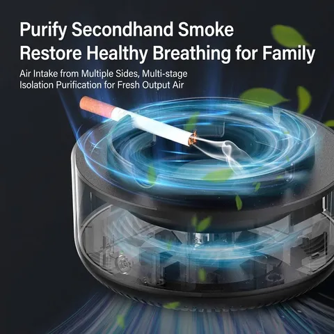 Intelligent Electronic Ashtray Air Purifier Multi-Functional Smoke Remover Odor Filter For Household Office Car Smoke Purifying Device