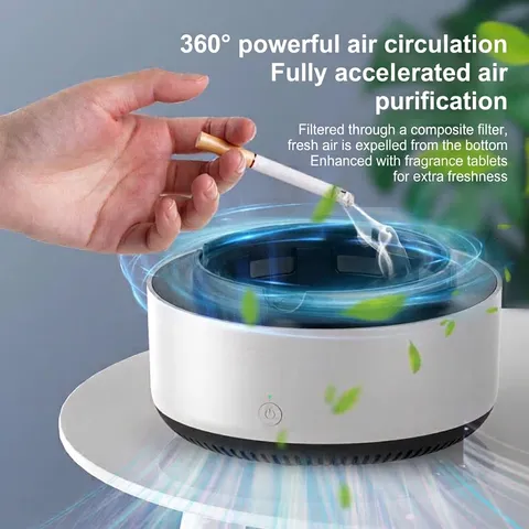 Intelligent Electronic Ashtray Air Purifier Multi-Functional Smoke Remover Odor Filter For Household Office Car Smoke Purifying Device