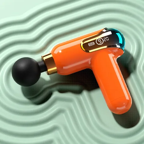 Pistola per Massaggio Elettrica Portatile Mini Massaggiatore Muscolare Profondo Palmare Display LCD con Testine Multiple