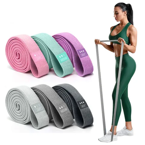 2M Long Knitted Resistance Band Cotton Polyester Pull Up Assist Band For Home Gym Fitness Stretching Training For Women Men
