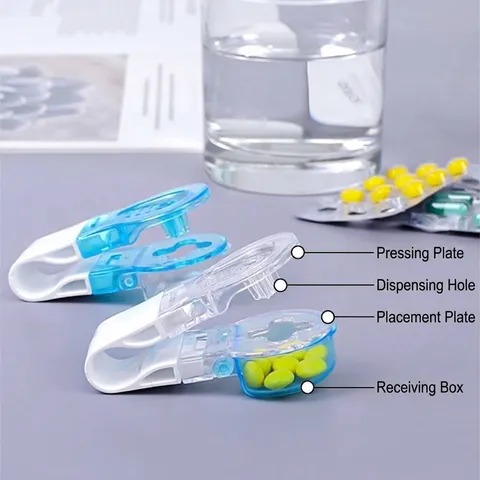 Portable Pill Taker Aid Tool Household Mini Pill Box Remover Device For Seniors Travel Daily Pill Organizer Storage Box