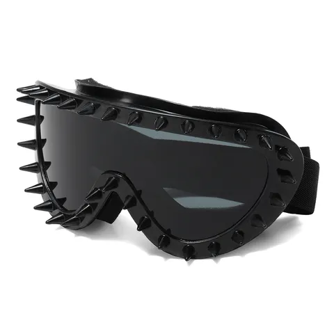 Punk Rivet PC Frame Sports Sunglasses Colorful Mirror Lens Cycling Goggles Hip Hop Studded Ski Glasses For Men Women