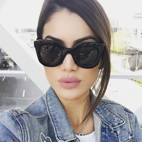 Vintage Oversized Butterfly Sunglasses For Women Trendy All Match Black White Red Leopard Print PC Frame Tinted Lens Eyewear UV400 Sun Protection Glasses