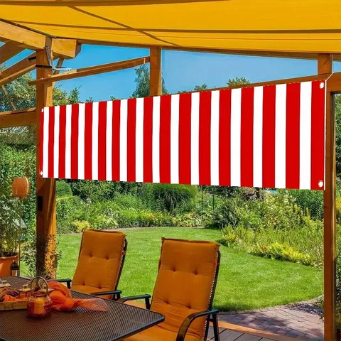 Outdoor Garden Fence Banner Red White Striped Decorative Banner For Yard Porch Classic Stripe Polyester Hanging Flag
