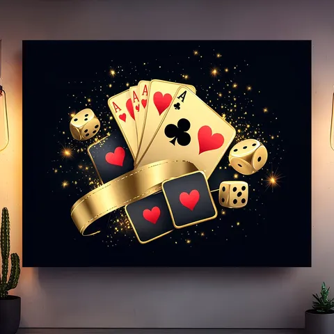 Poker Night Theme Photography Backdrop Gold Dice Ace Cards Printed Entertainment Party Decor Polyester Wall Hanging Tapestry