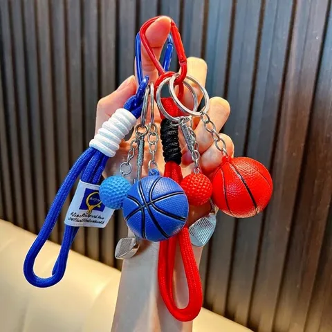 Sports Theme Basketball Golf Club Keychain Braided Rope Lanyard Souvenir Gift For Bag Pendant Sporty Keyring Accessories