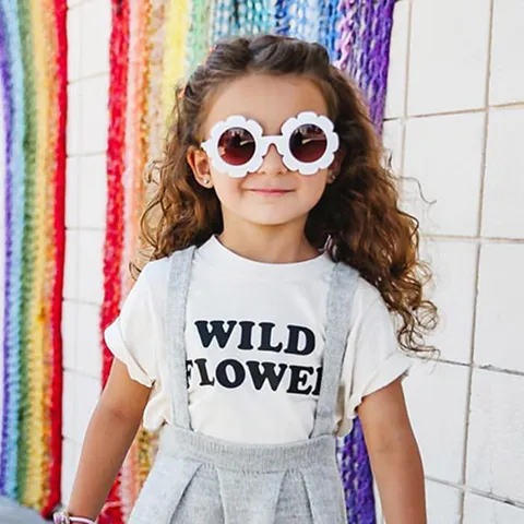 Kids Cute Sunflower Sunglasses PC Frame AC Lens Cartoon Flower Eyewear For Children Toddler Outdoor Holiday Accessories