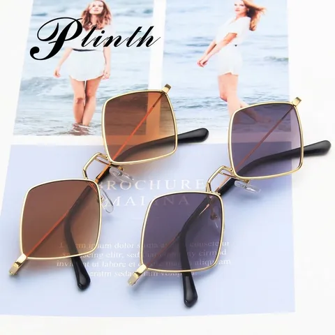 Gafas de Sol de Moda con Marco de Metal Geométrico Irregular para Hombre Mujer Unisex Hip Hop Clubbing Lentes de Océano en Forma de Rombo