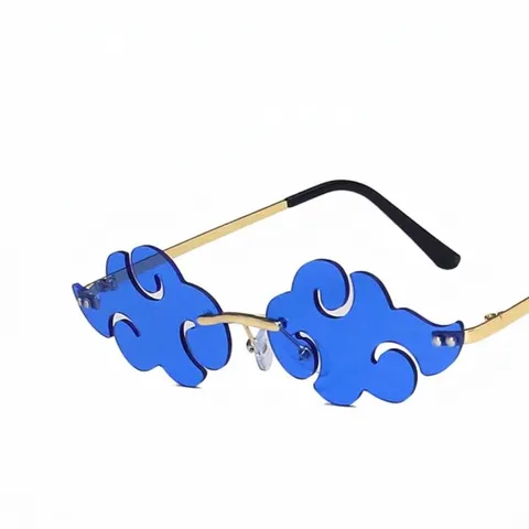 Gafas de Sol de Nube Sin Montura para Mujer Vintage Moda Única Color Caramelo Marco de Metal Protección UV para Fiesta en la Playa