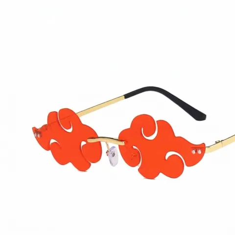 Gafas de Sol de Nube Sin Montura para Mujer Vintage Moda Única Color Caramelo Marco de Metal Protección UV para Fiesta en la Playa