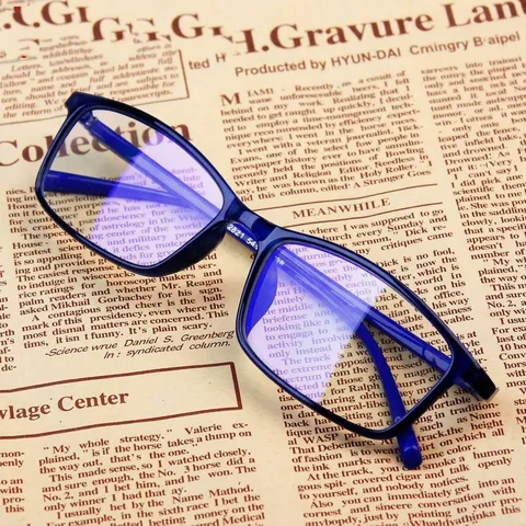 Retro Anti Blue Light Square Glasses Frame For Women Men Korean Literary Style Optical Eyeglasses Clear Lens Decor
