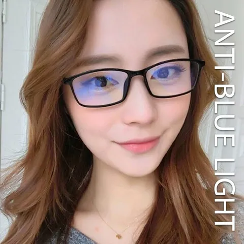 Retro Anti Blue Light Square Glasses Frame For Women Men Korean Literary Style Optical Eyeglasses Clear Lens Decor