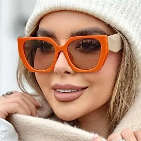Irregular Geometric Sunglasses Color-Blocking PC Frame AC Lens UV400 Trendy Street Photography Unisex Diamond Temples Sun Protection Eye Wear
