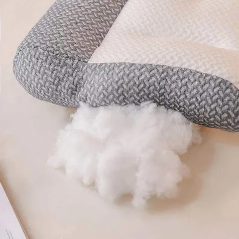 SPA Massage Neck Support Pillow 3D Feather Velvet Filling Ergonomic Contour Cervical Pillow Breathable Polyester Bedding