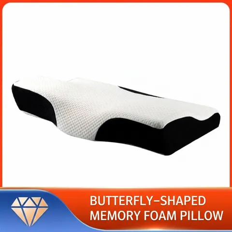 Almohada Cervical Viscoelástica con Forma de Mariposa Capa de Aire de Punto Soporte para el Cuello Almohada de Cama