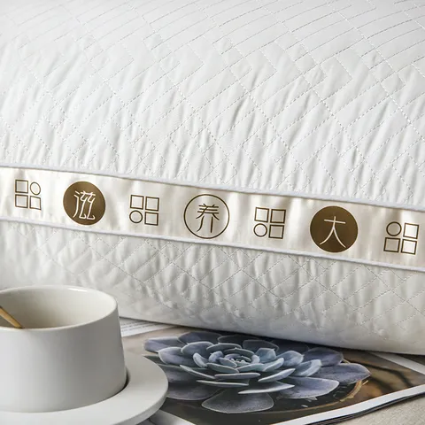 Waschbares Sojafaser Nackenstützkissen Ergonomischer Baumwolle Gesteppter Atmungsaktiver Kissenkern Für Zuhause Schlafzimmer