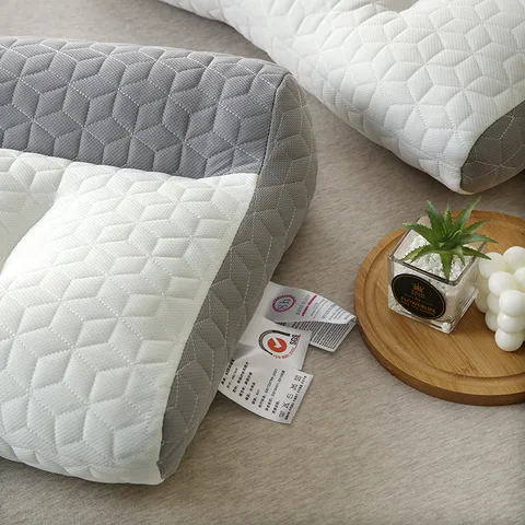 Ergonomisches Latex Nackenkissen Zur Linderung Von Nackenschmerzen Anti-Traktion Massage Orthopädisches Kissen Atmungsaktives Wabennetz Bettkissen Für Erwachsene