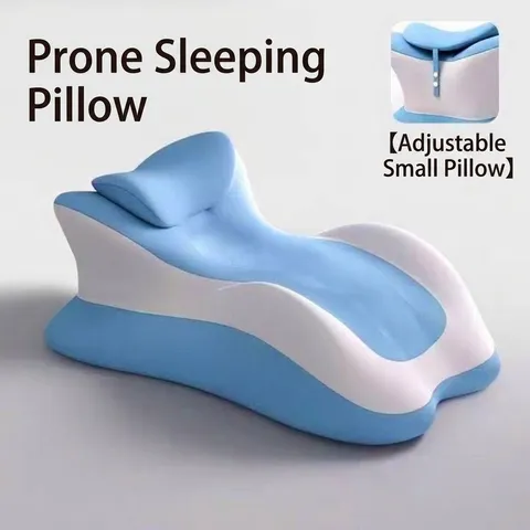 Almohada de Espuma Viscoelástica para Dormir Boca Abajo Con Reposacabezas Ajustable Cojín Ergonómico para Leer Celular