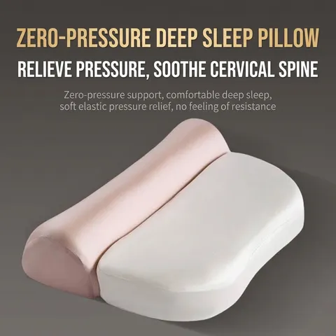 Almohada Ergonómica de Espuma de Memoria de Tracción Refrescante Transpirable Soporte para el Cuello Almohada de Masaje Cervical Funda Lavable