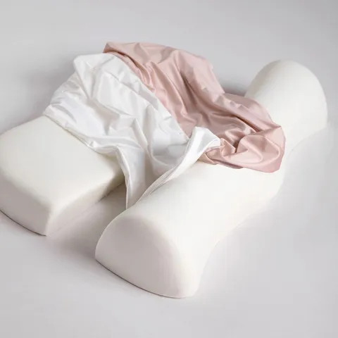 Almohada Ergonómica de Espuma de Memoria de Tracción Refrescante Transpirable Soporte para el Cuello Almohada de Masaje Cervical Funda Lavable