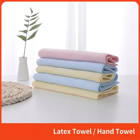 Soft Latex Face Towel Absorbent Square Towel For Adults Kids Macaron Colors Minimalist Bathroom Towel Washcloth Gift Home