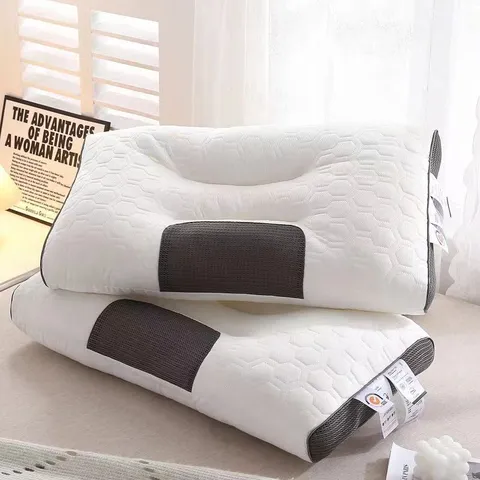 Ergonomic Neck Support Pillow Cloud Soft 3D Partition SPA Massage Bed Pillow For Sleeping Home Breathable Honeycomb Fabric Neck Pillow