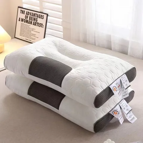 Ergonomic Neck Support Pillow Cloud Soft 3D Partition SPA Massage Bed Pillow For Sleeping Home Breathable Honeycomb Fabric Neck Pillow