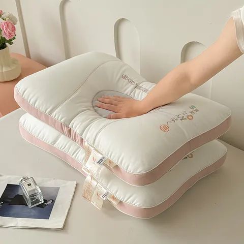 Almohada Ergonómica de Fibra de Proteína de Soja para Protección del Cuello Clase A Antibacteriana Transpirable Núcleo de Almohada Individual para Hogar Hotel Adultos