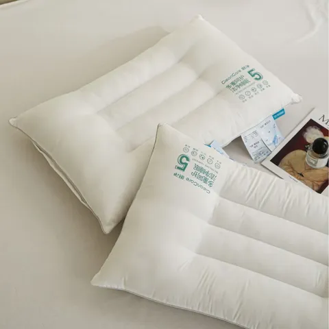 Full Cotton Five-Protection Neck Support Bed Pillow White Heat Transfer Print Waterproof Stain Resistant Hotel Quality Single Dormitory Home Pillow